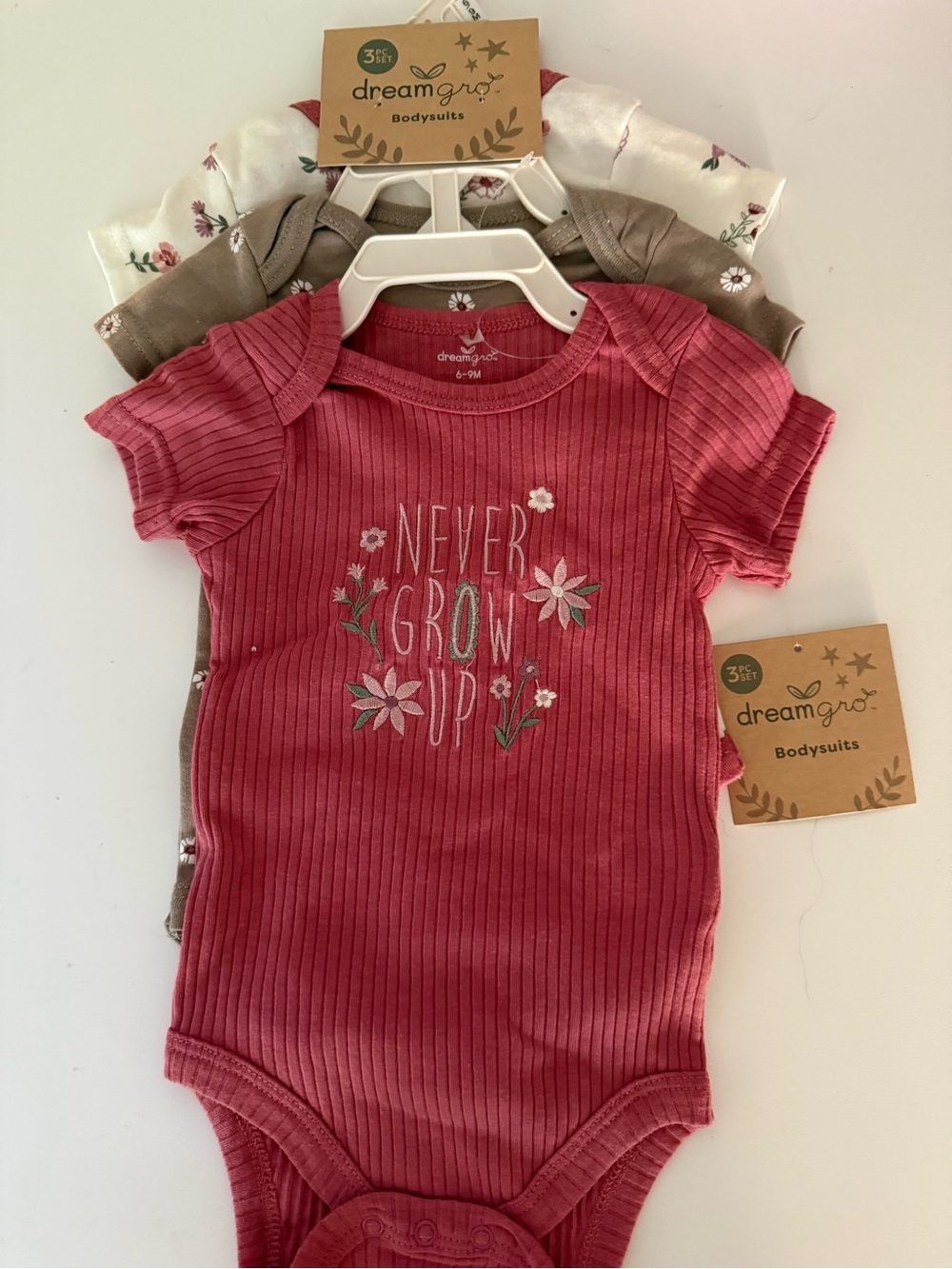 Dreamgirl Ribbed Baby Bodysuit - 3 pack